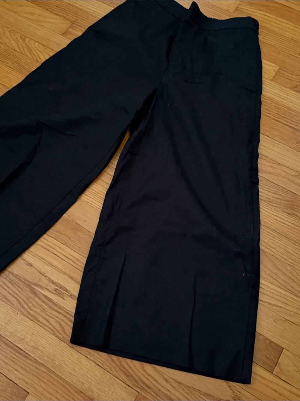 BANANA REPUBLIC, Black Wide-Leg Linen Blend Pants